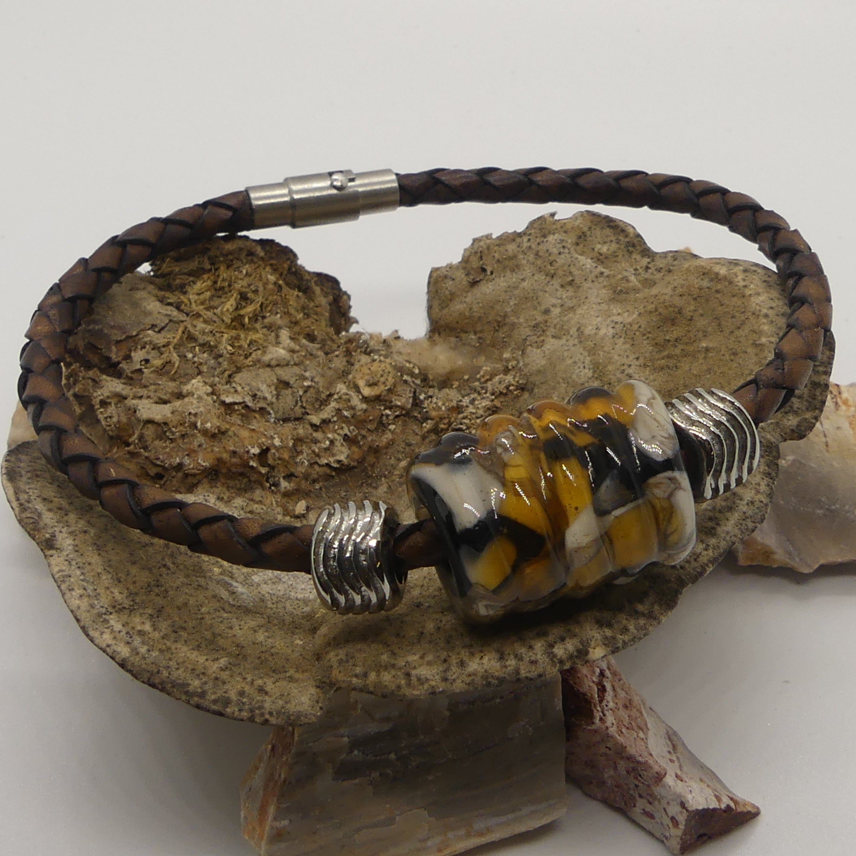 Herrenarmband mit Tigerperle